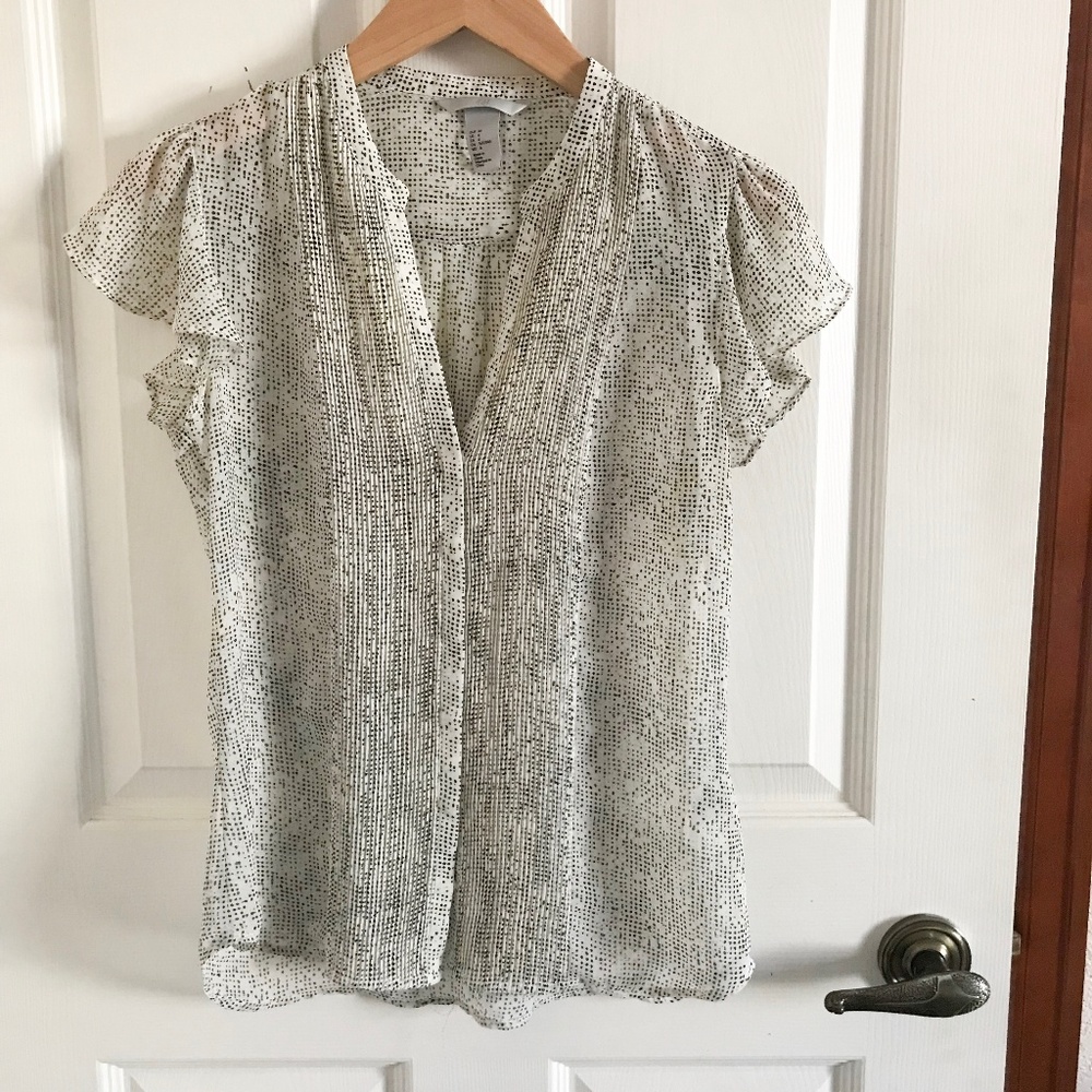Cream polka dot blouse